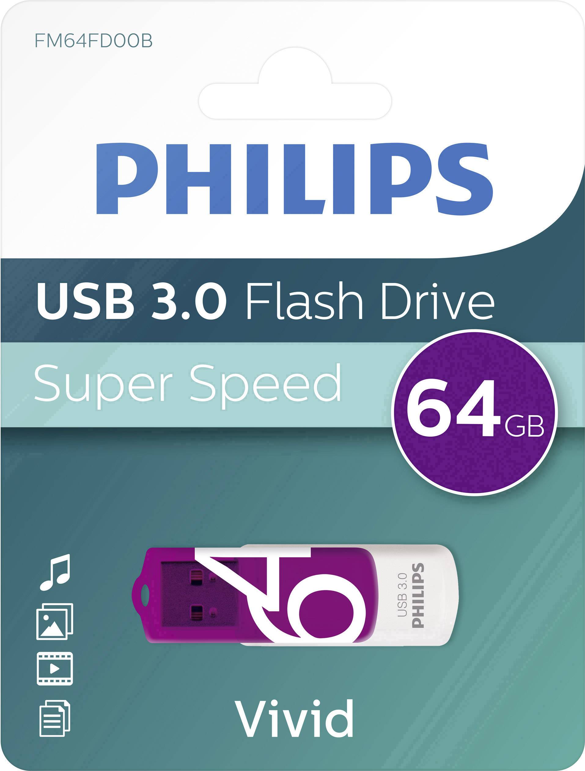 Philips VIVID USB-minne 64 GB Lila FM64FD00B/00 USB 3.2 Gen 1