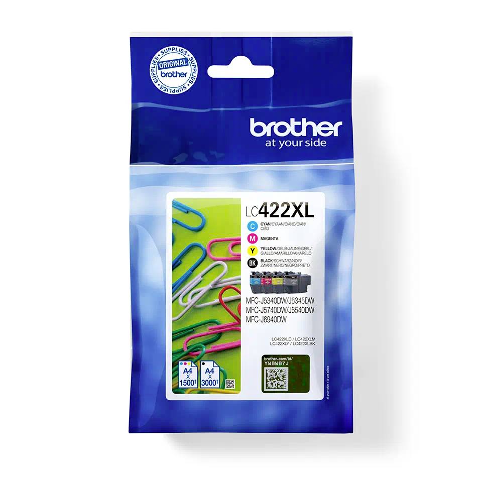 Brother Bläck LC-422XLVAL Original Kombi-pack Svart, Cyan, Magenta, Gul LC-422 XL VAL