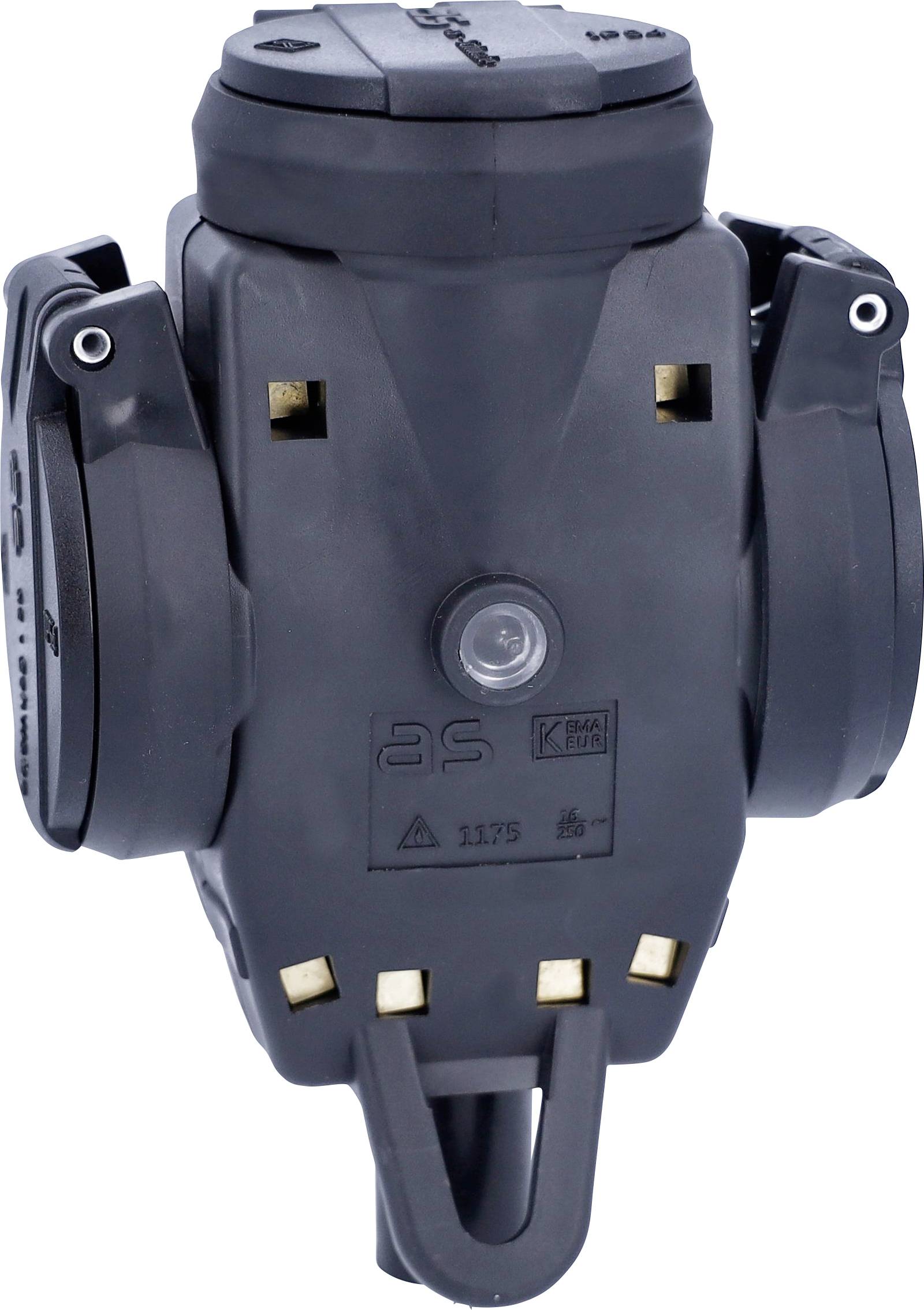 AS Schwabe 60455 3-vägs koppling Massiv gummi 230 V Svart IP44
