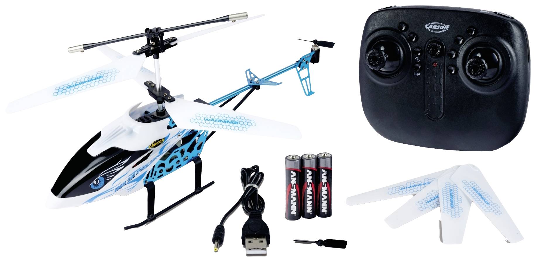 Carson Modellsport Eagle 280 Crash Stop 2.4G 100% RTF RC Helikopter nybörjare RtF