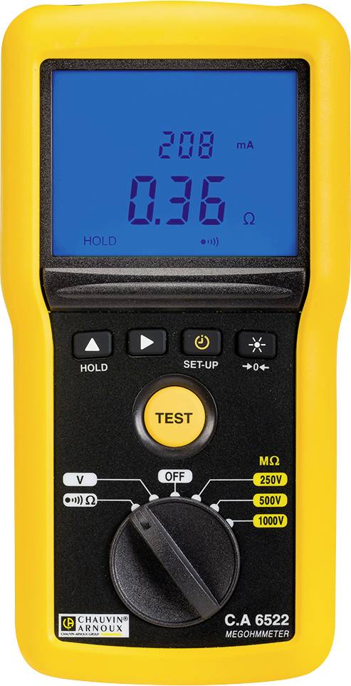 Chauvin Arnoux C.A 6522 Isolationsprovare 250 V, 500 V, 1000 V 40 GΩ”,800,9890,verktyg,En regelbunden kontroll av isolering av industrianläggningar och -utrustning skyddar mot störningar och olyckor. Förebyggande underhåll känner av skador eller