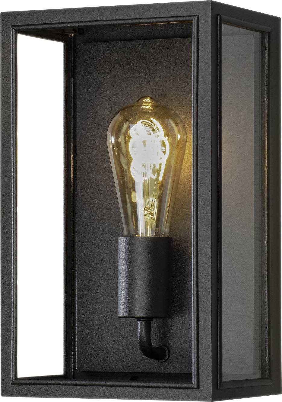 Konstsmide Carpi 7347-750 Utomhusväggbelysning, Väggbelysning Lågenergilampa, Glödlampa, LED E27 Svart