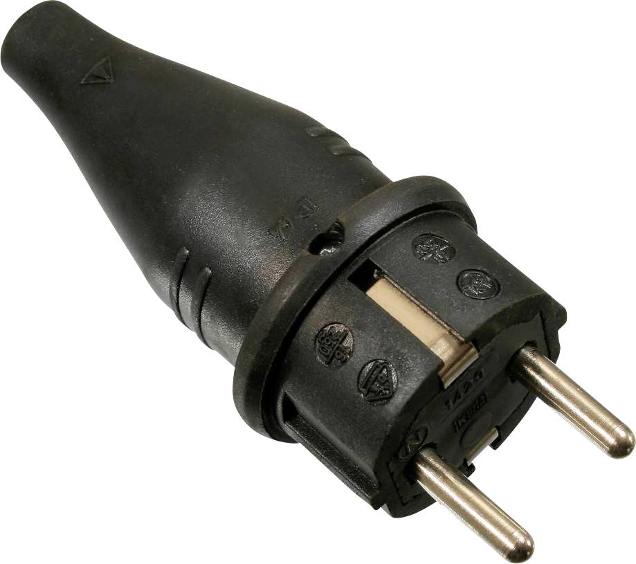 AS Schwabe 60412 Stickpropp Massiv gummi 230 V Svart IP44