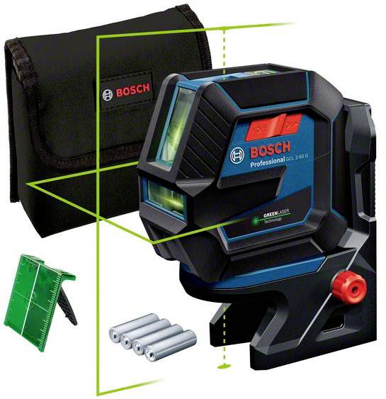 Bosch Professional GCL 2-50 G Kors- & punktlinjelaser inkl. väska Räckvidd (max.): 15 m