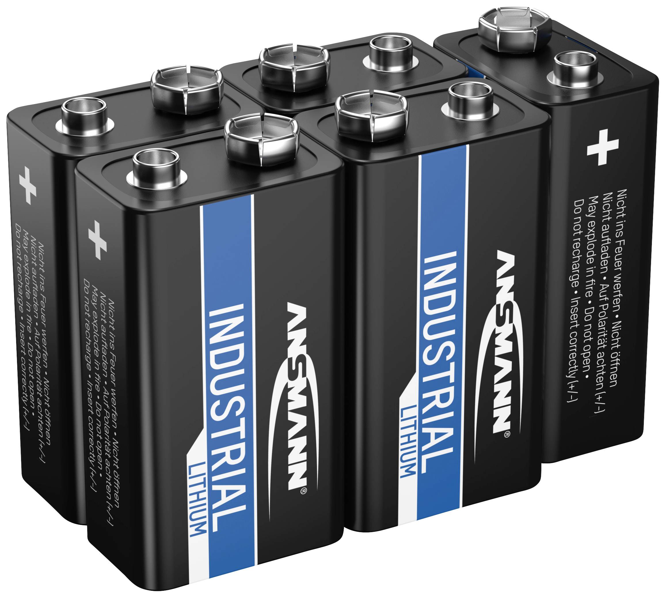 Ansmann Lithium Industrial 6LR61 Batteri 9 V Litium 1200 mAh 9 V 5 st