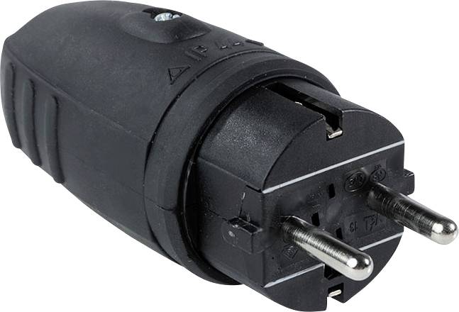 AS Schwabe 60410 Stickpropp Gummi 230 V Svart IP44