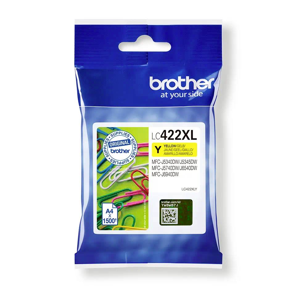 Brother Bläck LC-422XLY Original Gul LC422XLY