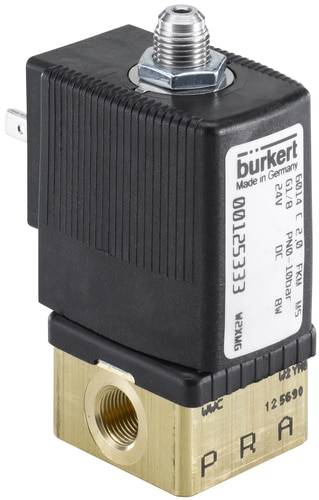 Bürkert Direktstyrd ventil 125333 6014 24 V/DC Kapslingsmaterial Mässing Tätningsmaterial FKM 1 st