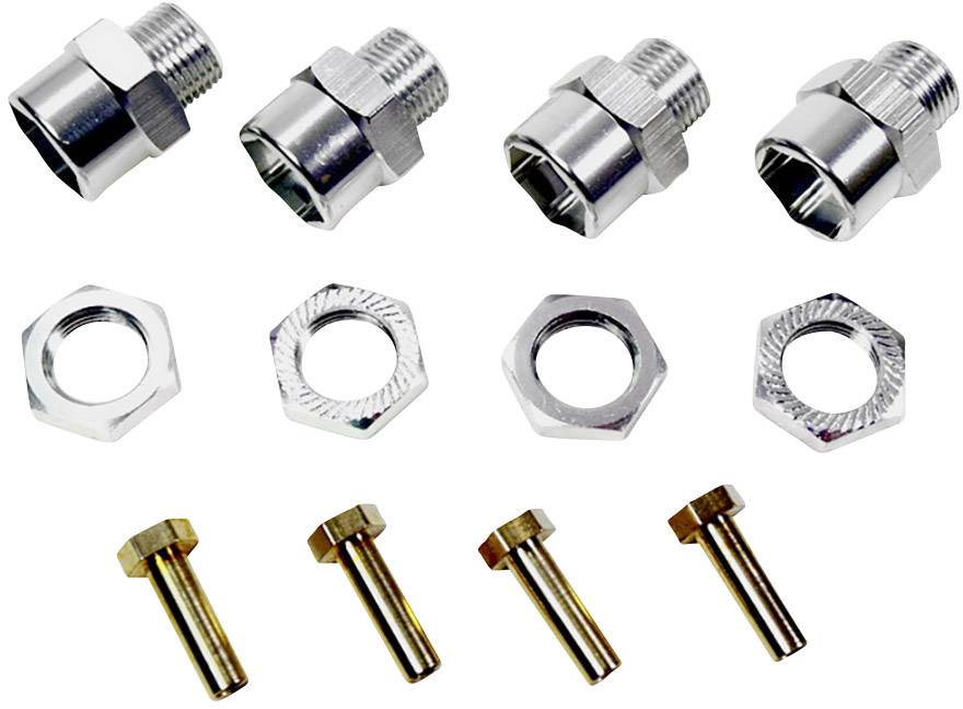 Absima Aluminium Fälgdrivare 12 mm till 17 mm +15 mm breddning 12 mm 6-kant Silver 1 set