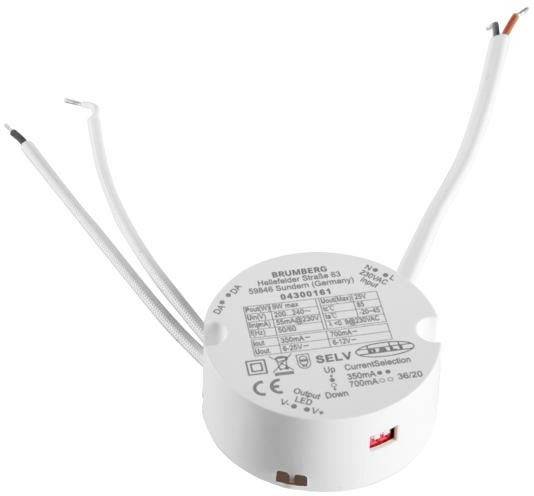 Brumberg 17658010 LED transformator 9 W 350 mA 6 – 25 V dimbar 1 st