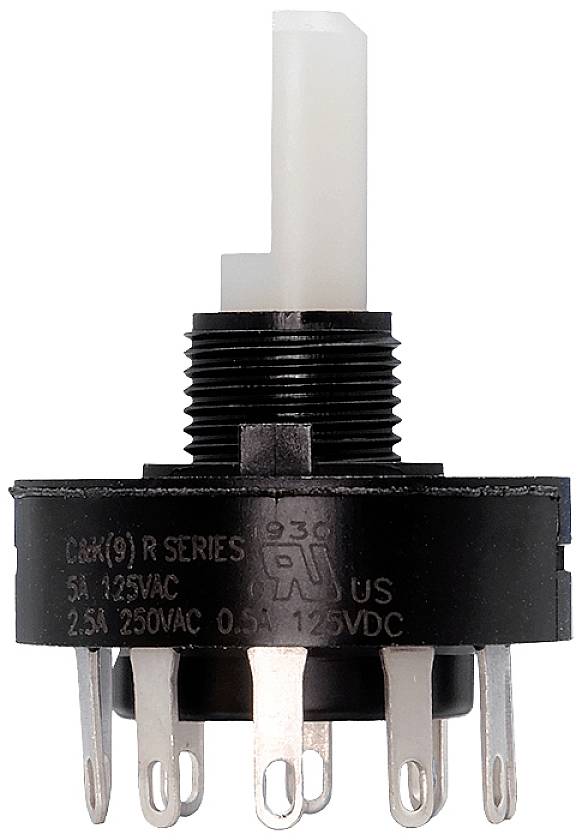 C & K Switches R10015RS02Q Vridströmbrytare 125 V, 125 V/DC 5 A Switchpositioner 10 1 st