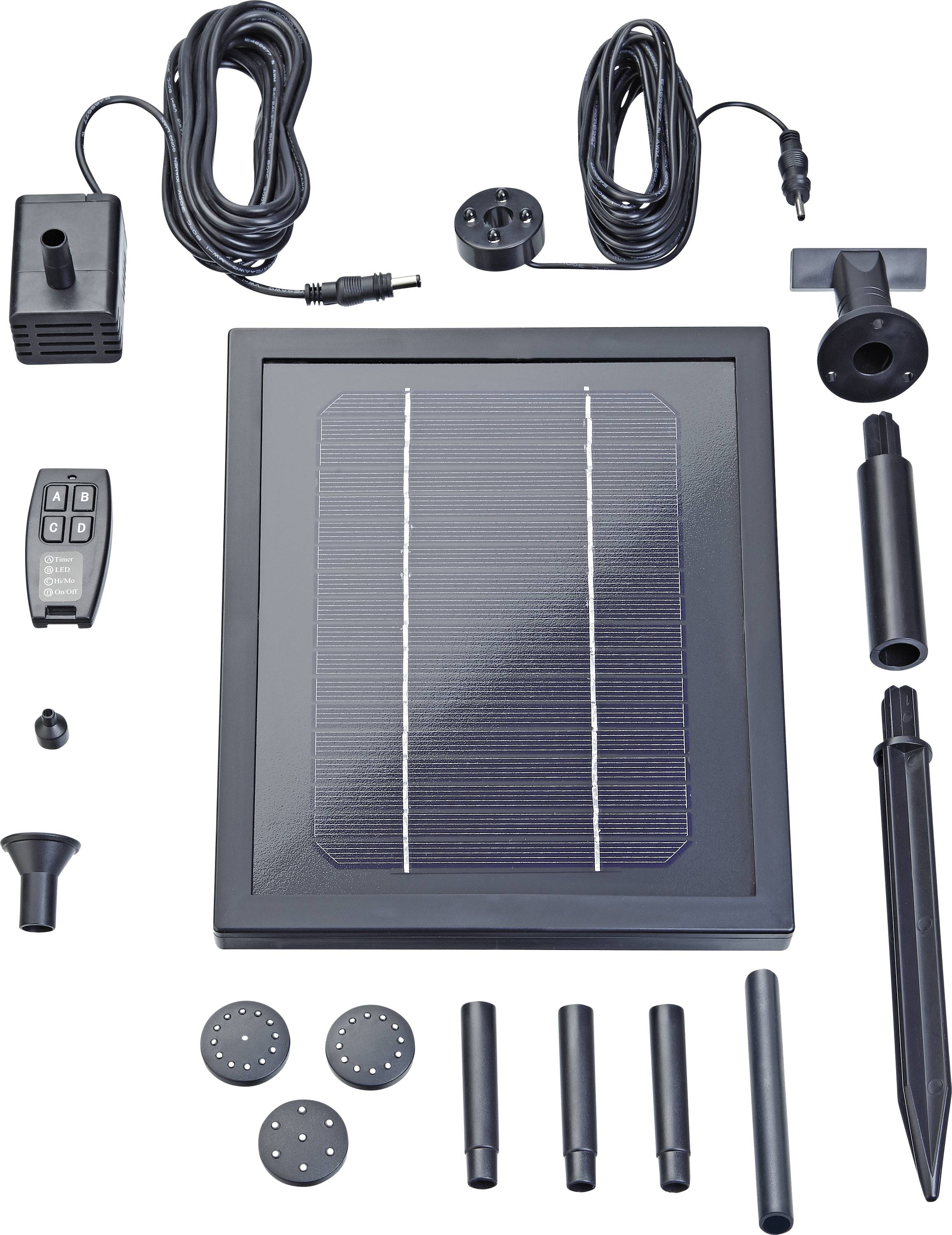 Pontec 43324 PondoSolar 250 Control Solcells-pumpset med belysning, med batterilagring