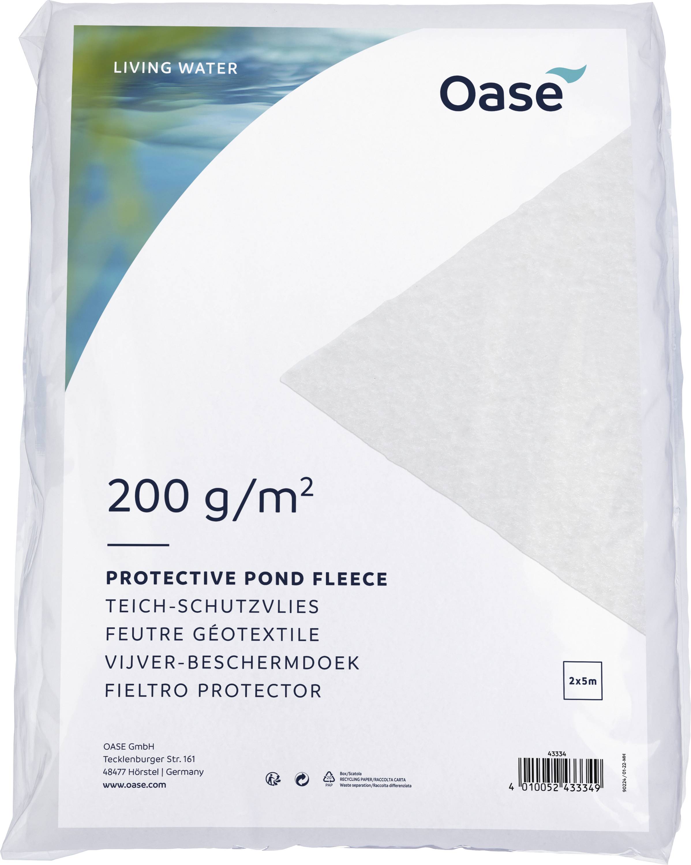 Oase 43334 Damm-skyddsfleece (L x B) 5 m x 2 m 1 st