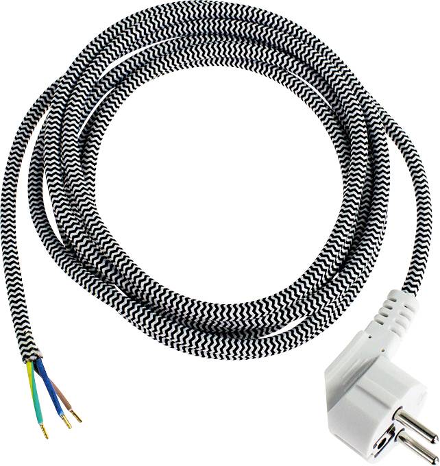 AS Schwabe 87202 Anslutningskabel Ström Svart/Vit 3.00 m
