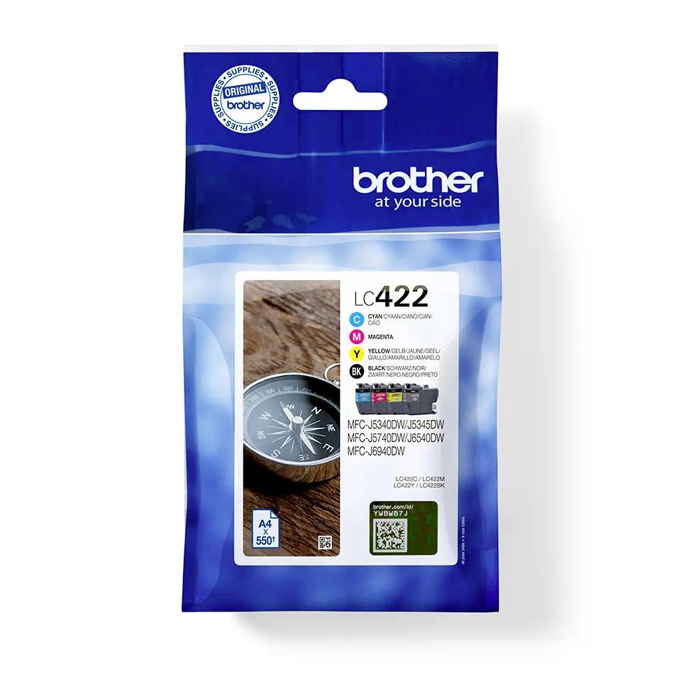 Brother Bläck LC-422VAL Original Kombi-pack Svart, Cyan, Magenta, Gul LC-422 VAL