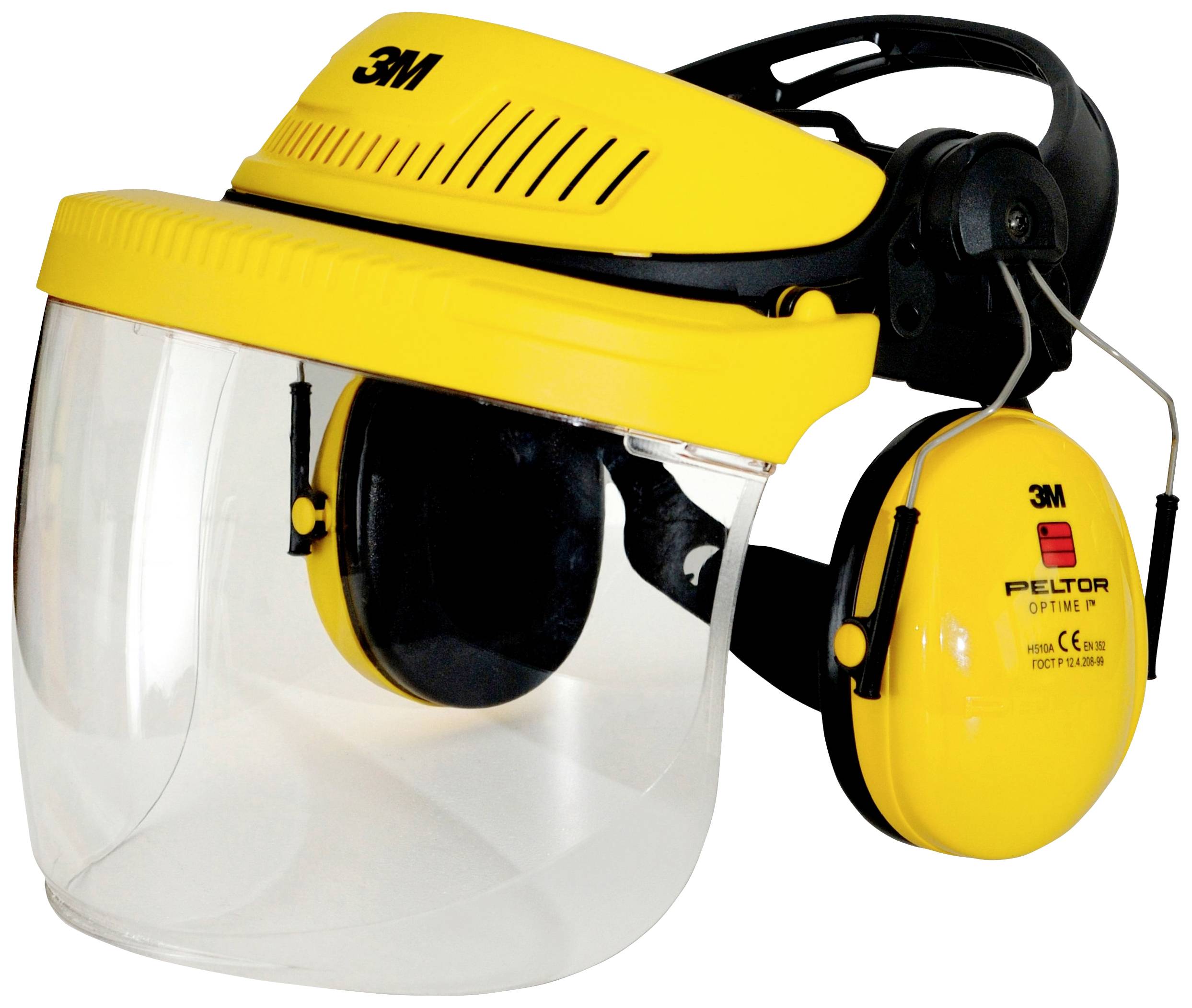 3M G500 5V5F1H51GU Ansiktsskydd EN 352, EN 166 Gul